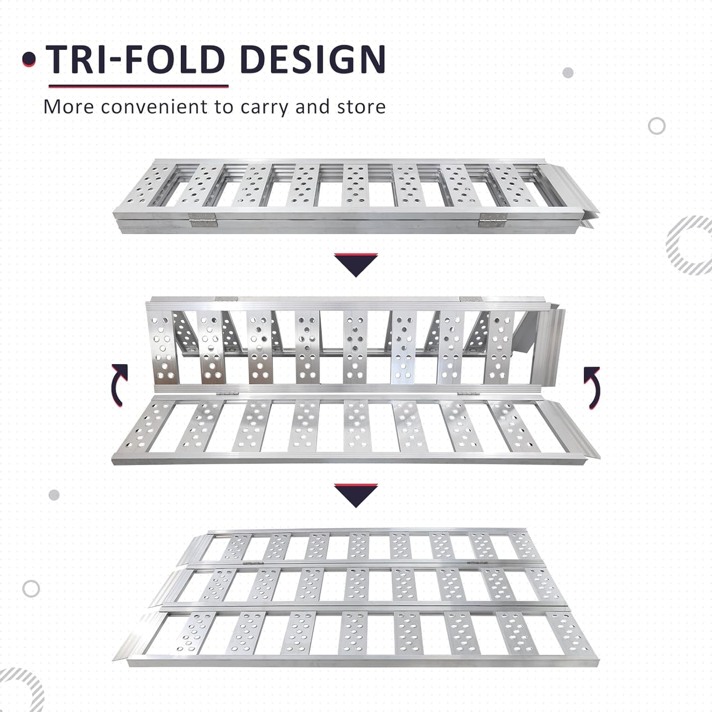 Tri-Fold Ramps with Treads with 1600Ibs Max Load - OHMU