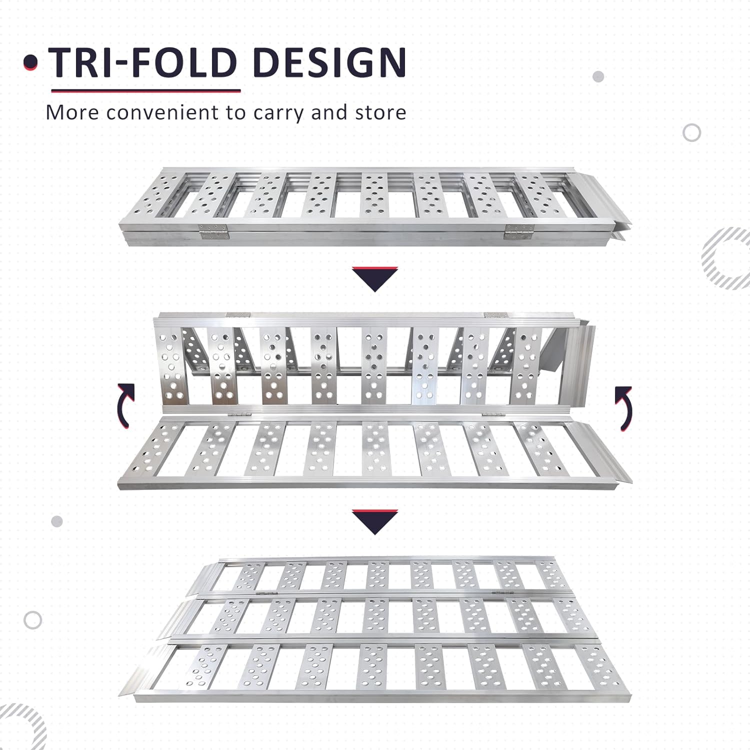 Tri-Fold Ramps with Treads with 1600Ibs Max Load - OHMU