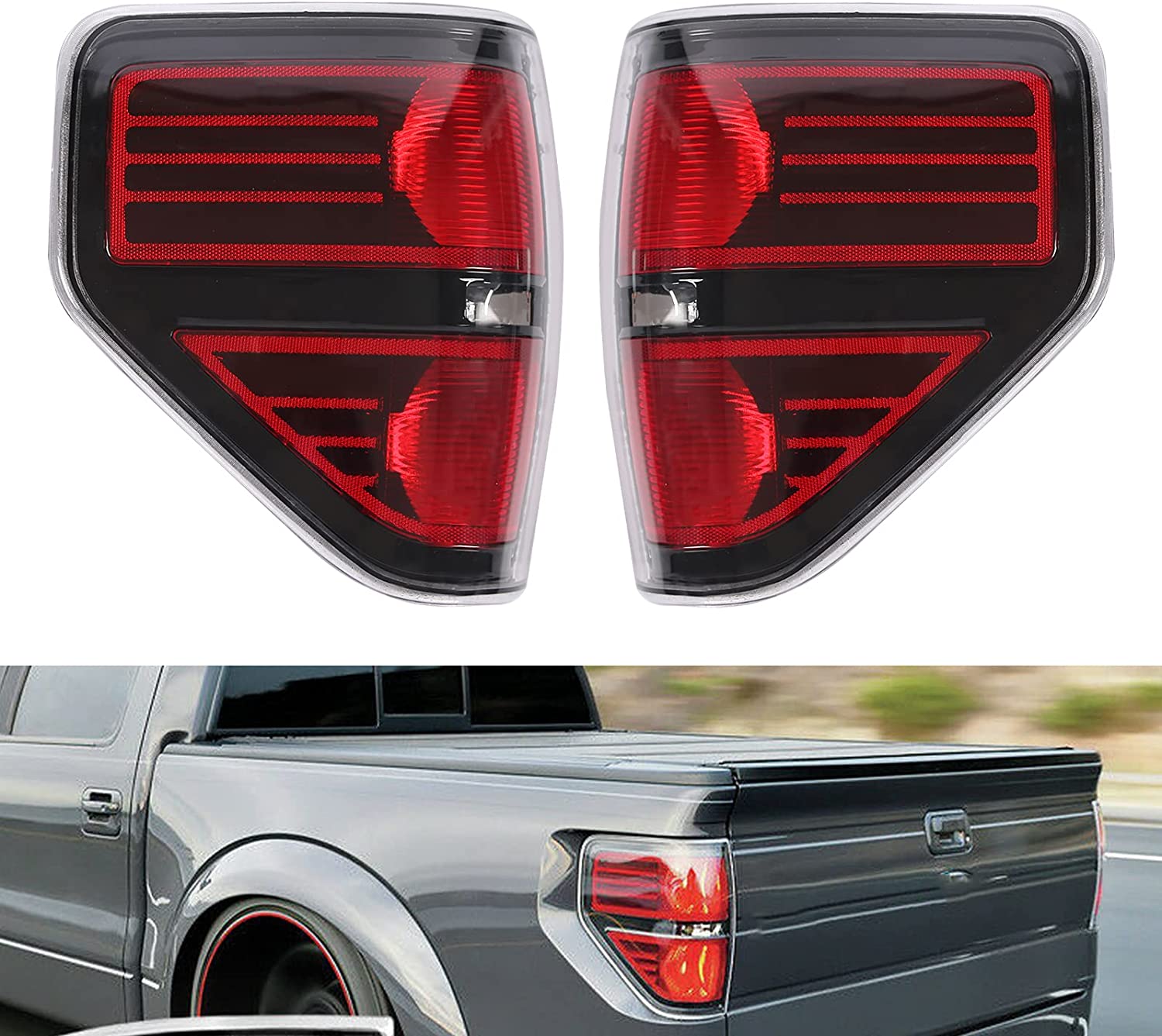 Tail Light Assembly Pair Fit for 2009-2014 Ford F-150 SVT Raptor Pickup Truck - OHMU