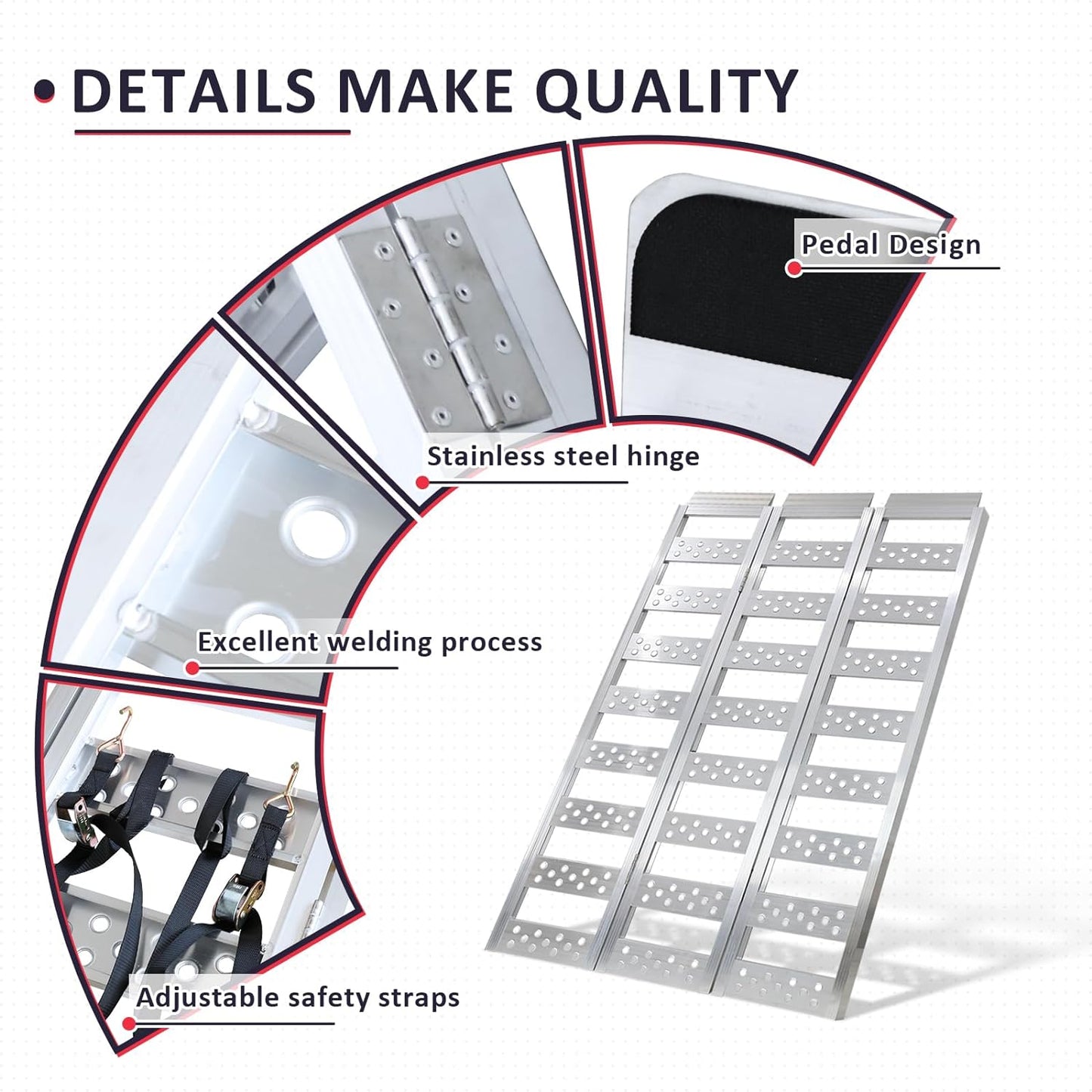 Tri-Fold Ramps with Treads with 1600Ibs Max Load - OHMU