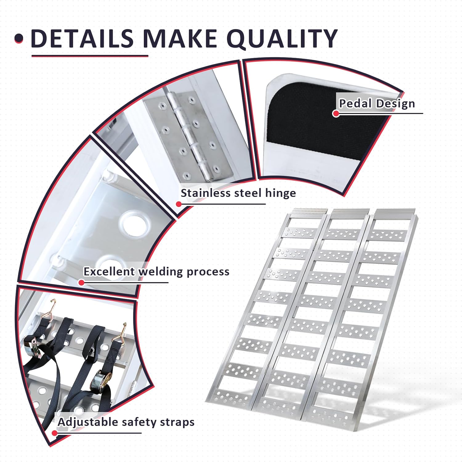 Tri-Fold Ramps with Treads with 1600Ibs Max Load - OHMU