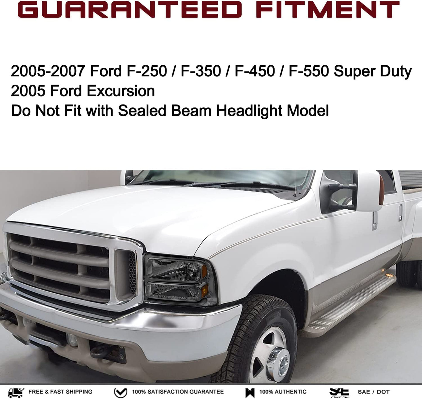 Headlight Assembly with 2005-2007 Ford F250 F350 F450 F550