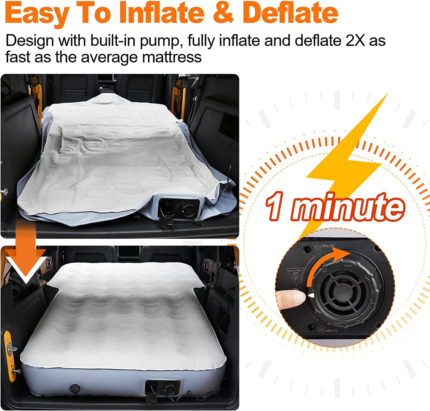 Newest Upgraded 10 inch Ultra Thick SUV Air Mattress Camping Bed - OHMU