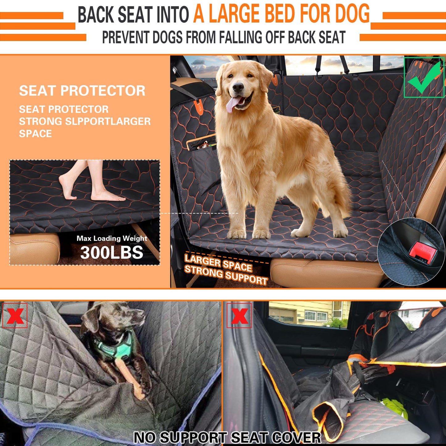 Thickened Foldable Back Seat Extender for Dogs for Car SUV Trucks - OHMU