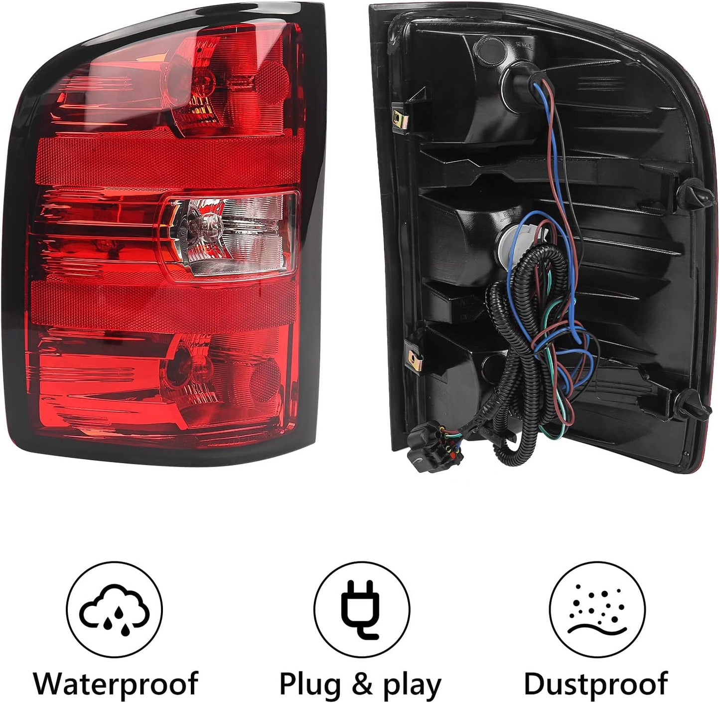 Taillight Compatible with 2007-2013 Chevy Silverado