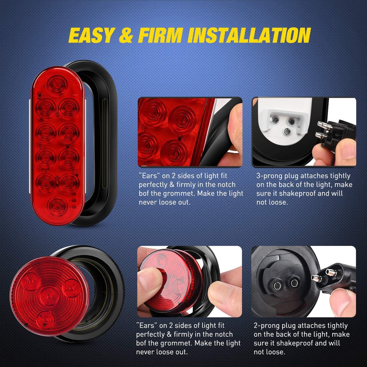 2PCS Steel Trailer Light Boxes Housing Kit - OHMU