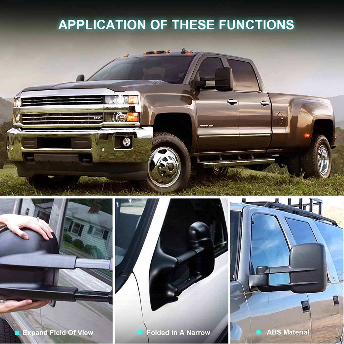 Towing Mirrors Fit for 1999-2007 for Chevy/for GMC Silverado/Sierra 1500 2500HD 3500HD