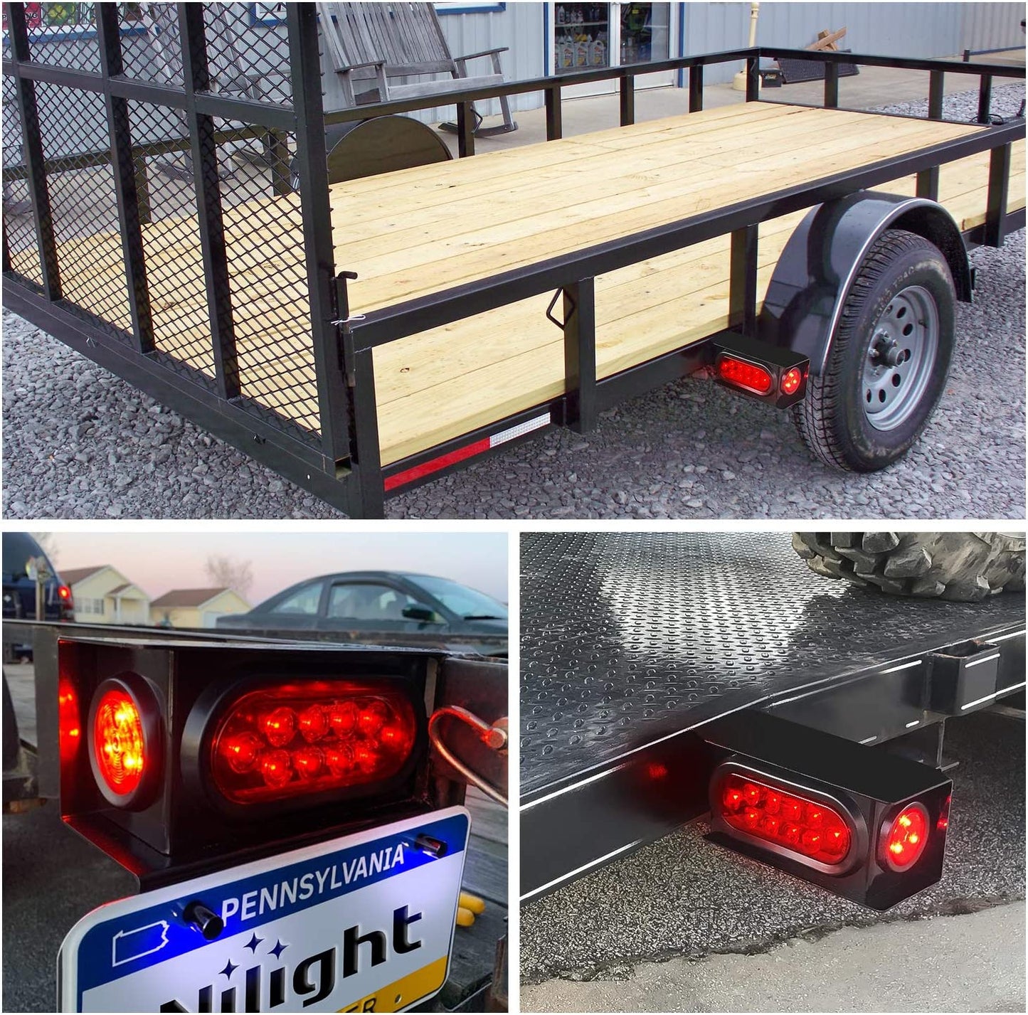2PCS Steel Trailer Light Boxes Housing Kit - OHMU
