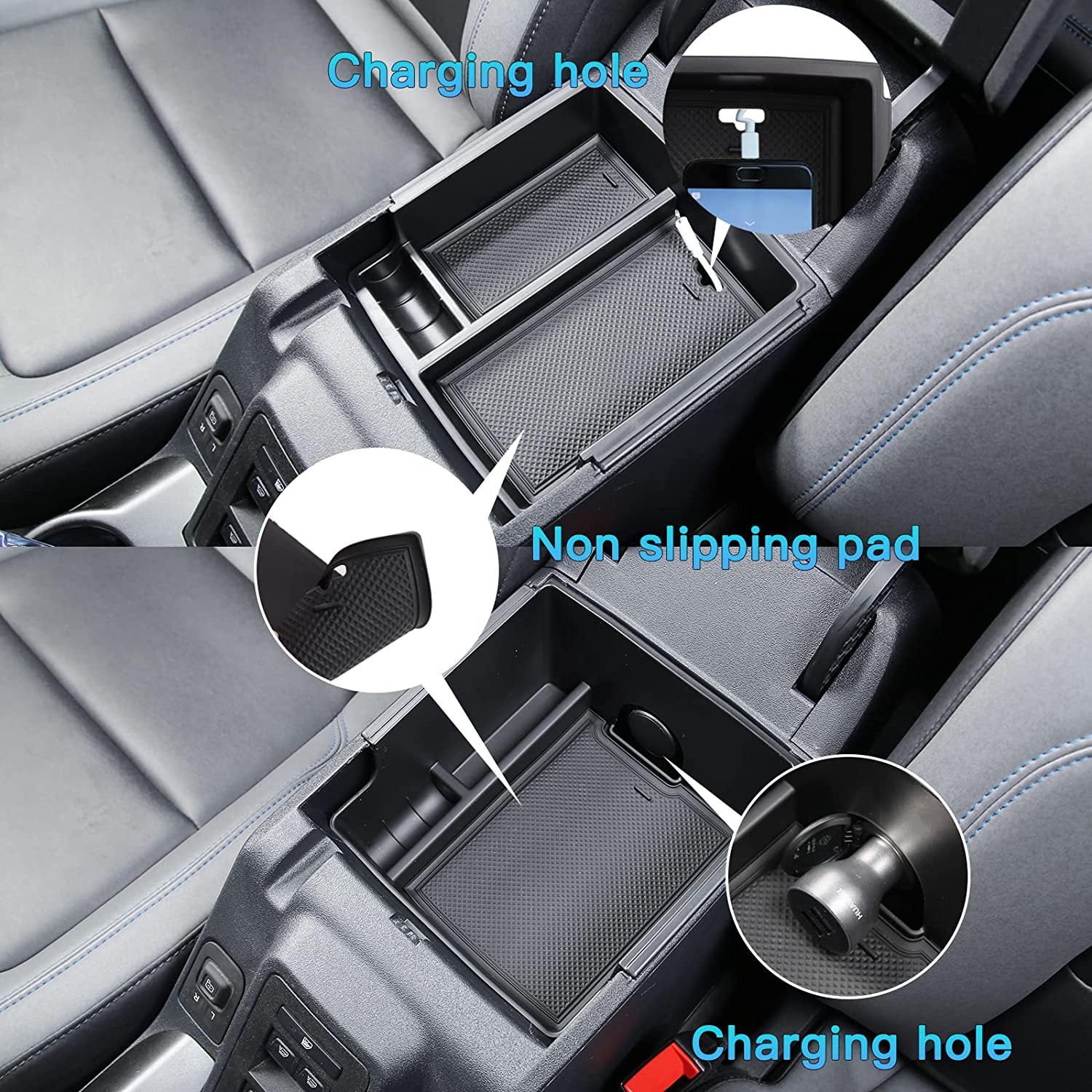 2PCS Center Console Organizer for 2021-2023 Ford Bronco - OHMU