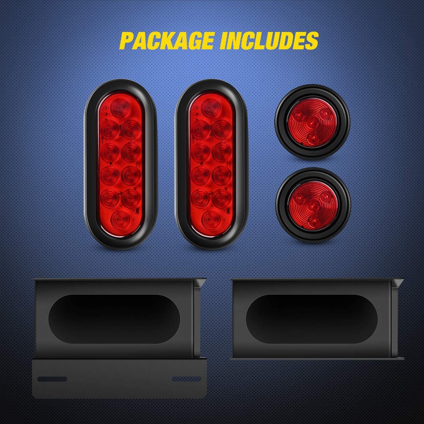 2PCS Steel Trailer Light Boxes Housing Kit - OHMU