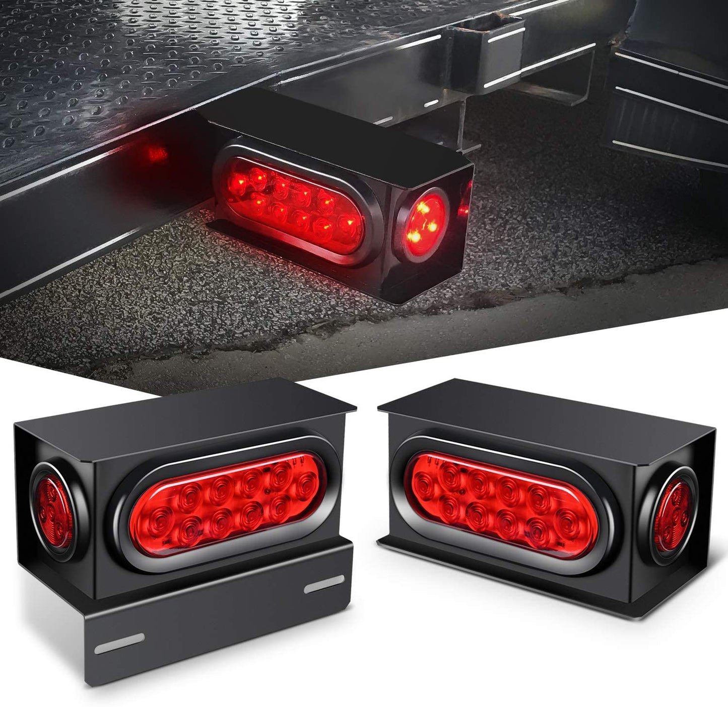 2PCS Steel Trailer Light Boxes Housing Kit - OHMU