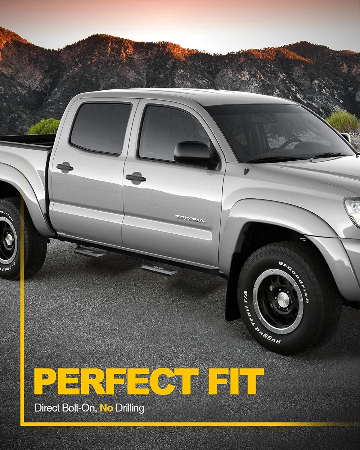 6 Inch Running Boards fit for 2005-2023 Toyota Tacoma Double Cab