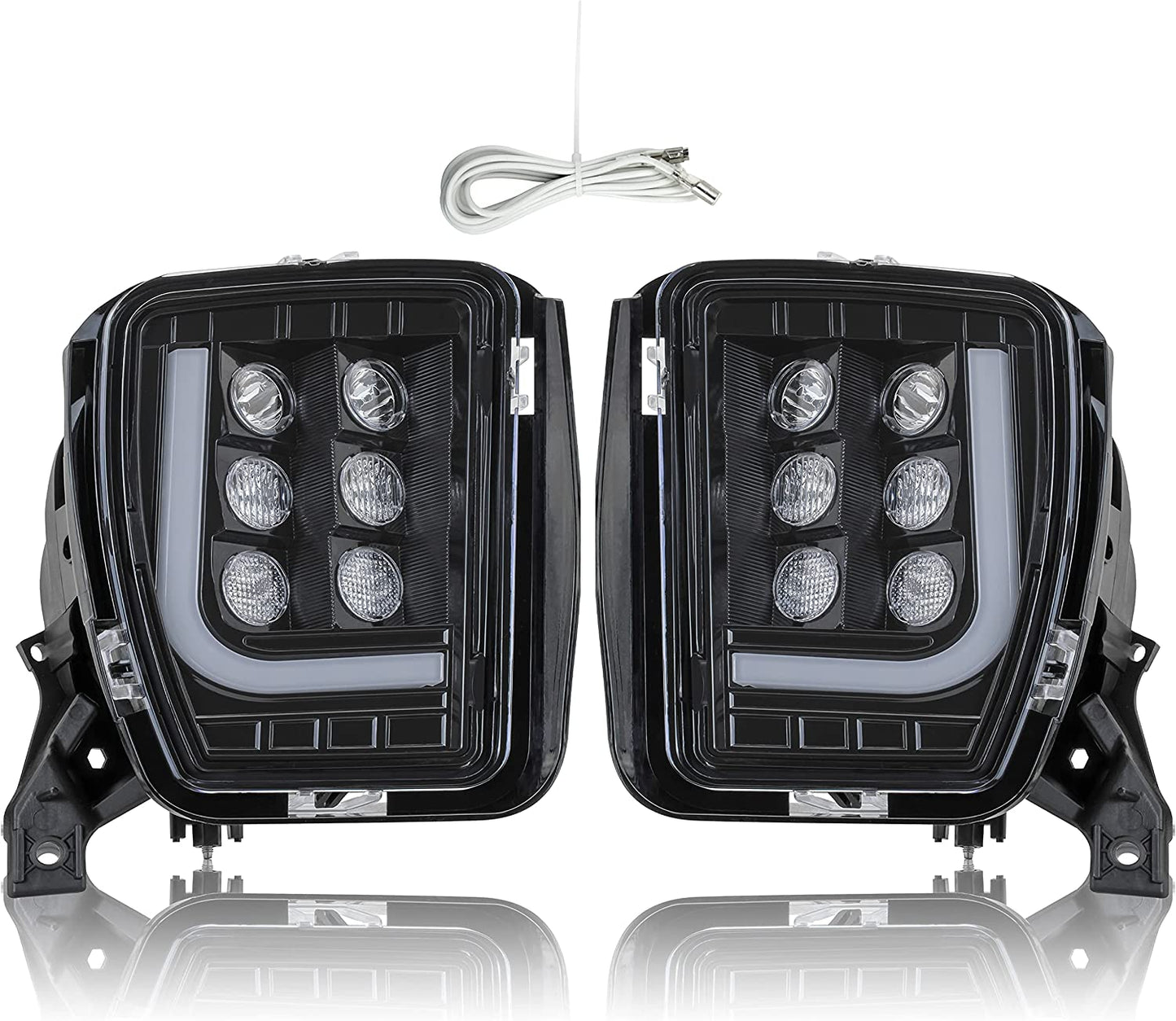 LED Fog Lights with Daytime Running Lights for 2013-2018 Dodge Ram 1500 Accessories - OHMU