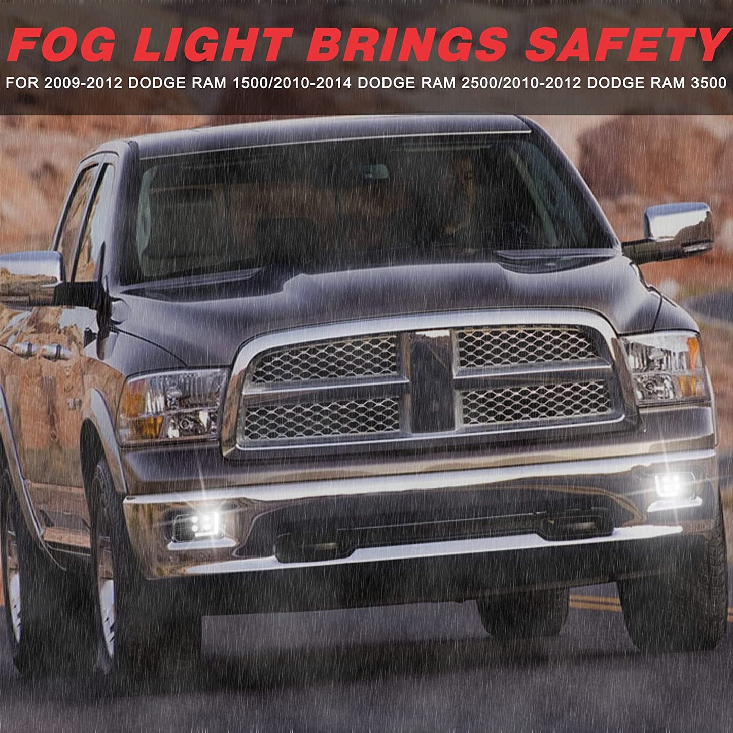 LED Fog Lights with Daytime Running Lights for Dodge Ram 1500 2009-2012 - OHMU