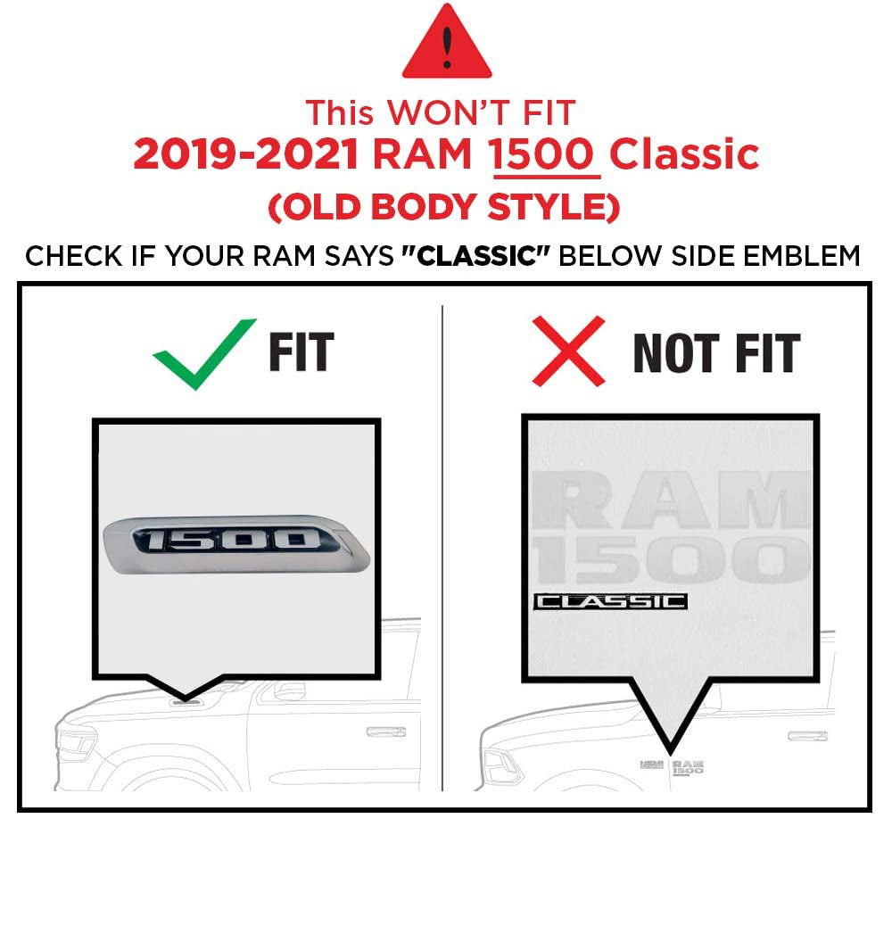 2019-2024 Dodge Ram 1500 Running Boards| Side Step | 3.5" Wide | Textured Black| Nerf Bars