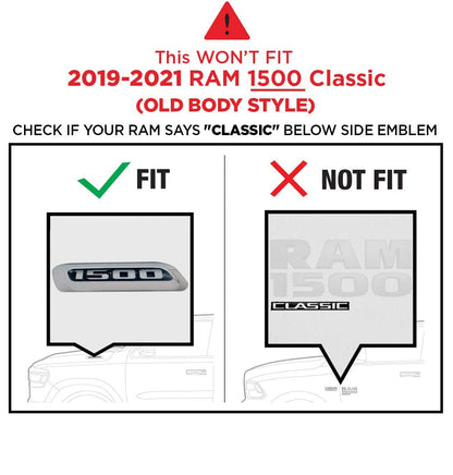2019-2024 Dodge Ram 1500 Running Boards| Side Step | 3.5" Wide | Textured Black| Nerf Bars