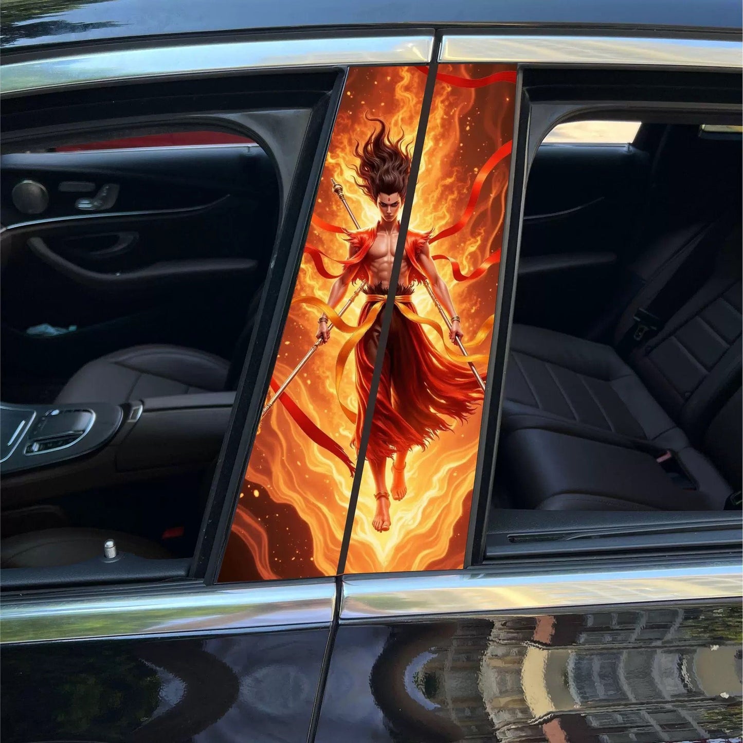 ﻿Universal Car Center B Pillar Sticker - Nezha's Demon Child's Rebellion in the Sea Series