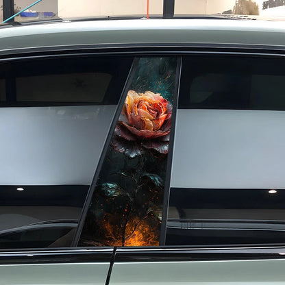 ﻿Car Rose Center B Pillar Sticker Protective Film Decoratio