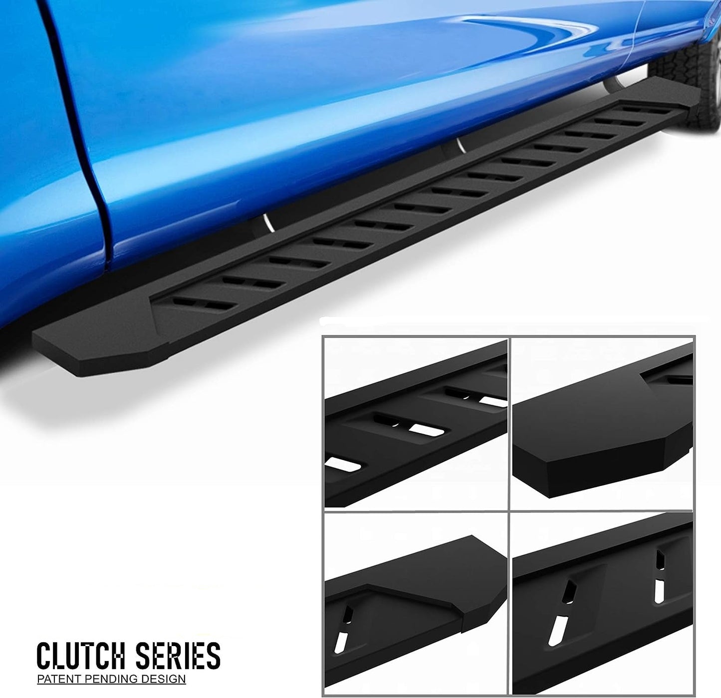 7" Wide Clutch Running Boards for 2019-2024 Chevy Silverado/Gmc Sierra 1500 2500 3500