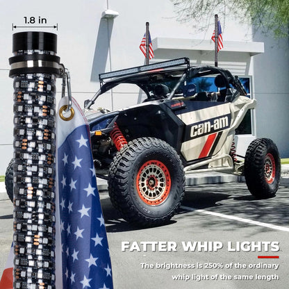 2FT/3FT Pair of RGB Chasing Fat Whips Lights with Bluetooth and Remote - OHMU