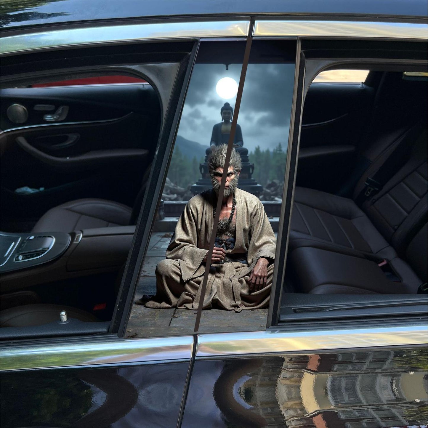 ﻿Universal Car Center B Pillar Sticker - Black Myth Wukong