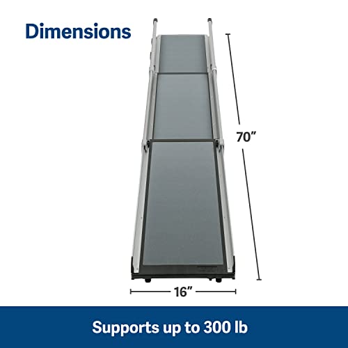 Telescoping Dog Ramp Extends from 39-71 Inches No Slip High Traction Surface Collapsible and Locking