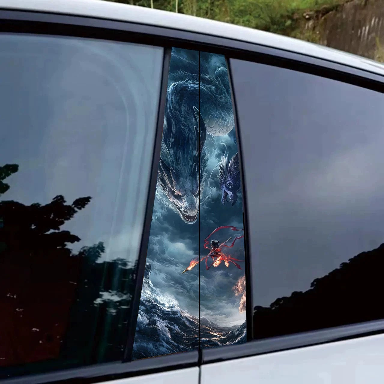 ﻿Universal Car Center B Pillar Sticker - Nezha's Demon Child's Rebellion in the Sea Series