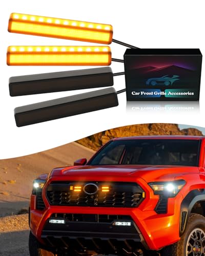 LED Front Grill Lights for Toyota Tacoma 2024-2026, 4Pcs-Amber Lights