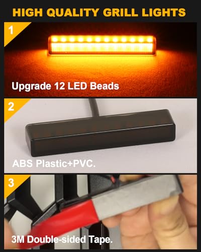 LED Front Grill Lights for Toyota Tacoma 2024-2026, 4Pcs-Amber Lights