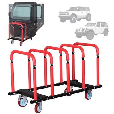 Jeep Wrangler/Bronco Door Storage Cart with Hanger & Wheels