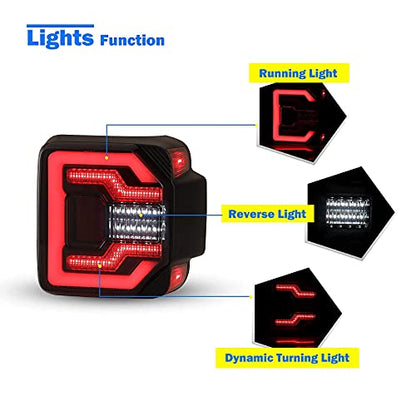 LED Tail Lights for 2018-2026 Jeep Wrangler JL/2021-2026 Wrangle 4XE Plugin
