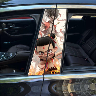 Universal Car Center B Pillar Sticker - Nezha's Demon Child's Rebellion in the Sea Series