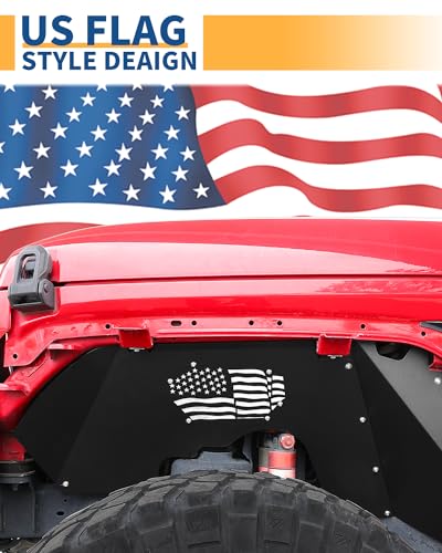 Front Inner Fender Liners with US Flag Design for 2018–2024 Jeep Wrangler JL/JLU & Gladiator JT