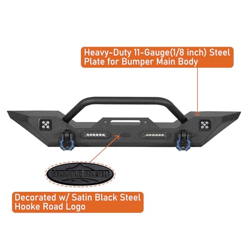 Jeep JL JLU Bumper Set with Winch, Hitch, LED Lights, D-rings