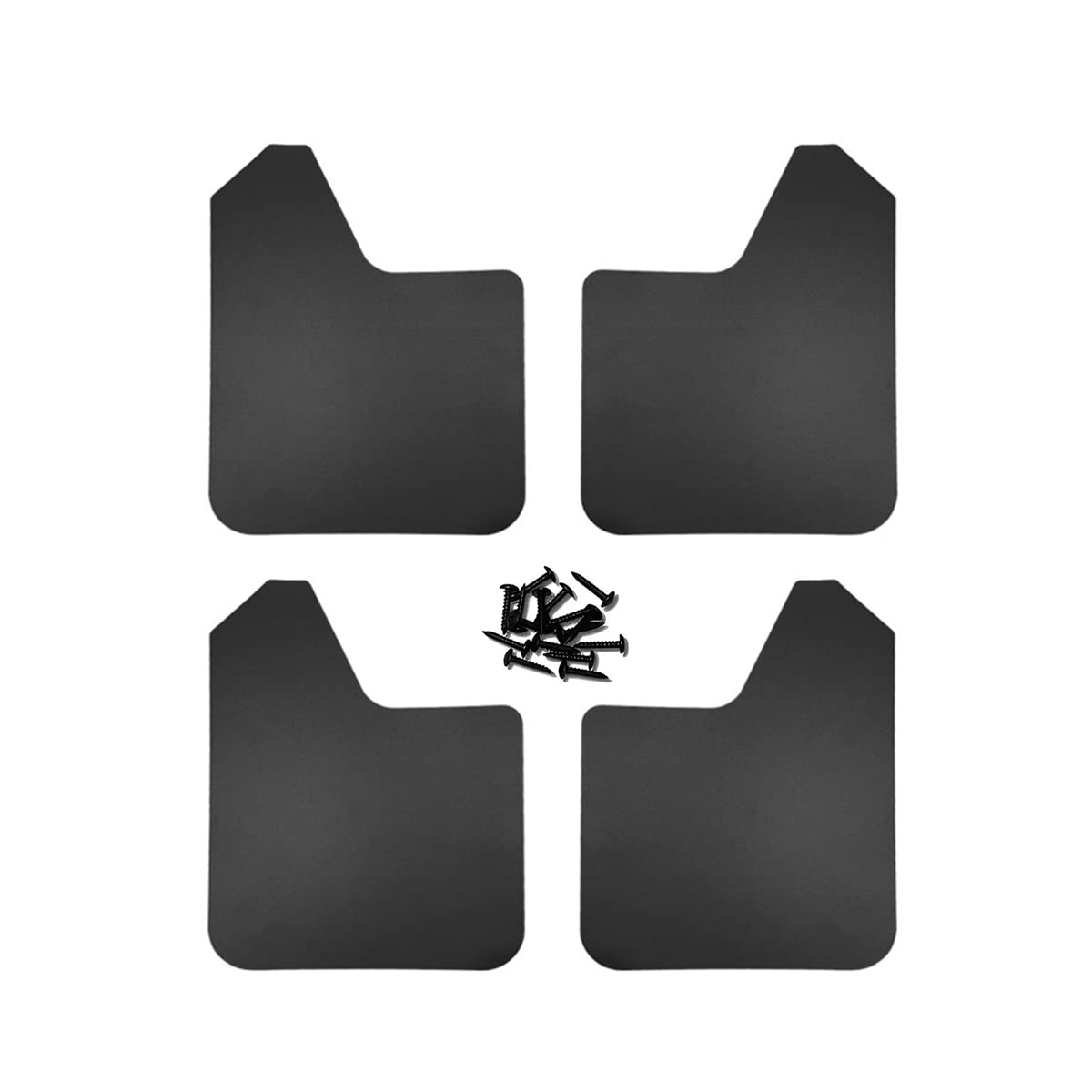 Universal Flexible Mud Flaps (4-PCS) for Pickup/SUV/Van - Front & Rear (Black)