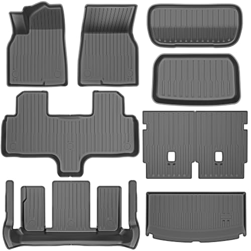 9-Piece TPE Floor Mats for 2026–2027 Tesla Model YL 6-Seater