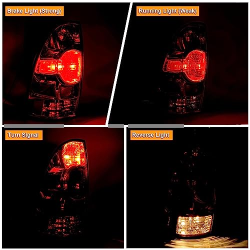 Tail Lights for 2005-2015 Toyota Tacoma, Red Lens, Halogen
