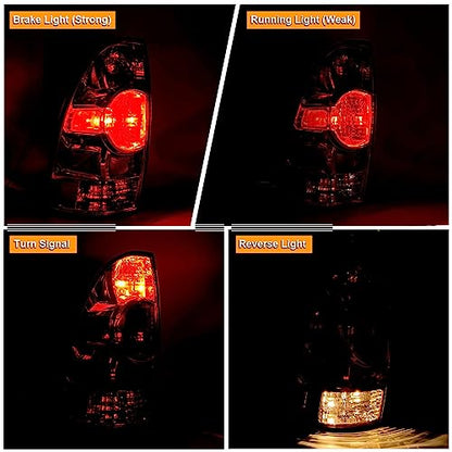 Tail Lights for 2005-2015 Toyota Tacoma, Red Lens, Halogen