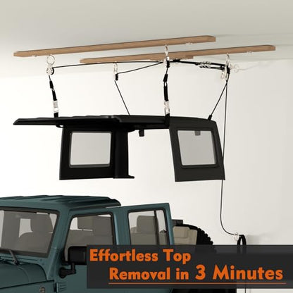 Jeep Wrangler, Bronco Hardtop Hoist with Anti-Drop System