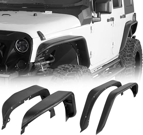 JK Flat Steel Fender Flares for Jeep Wrangler 2007-2018