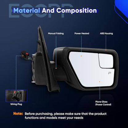 Right Tow Mirror For 2021-2024 Ford F150 Pickup Truck