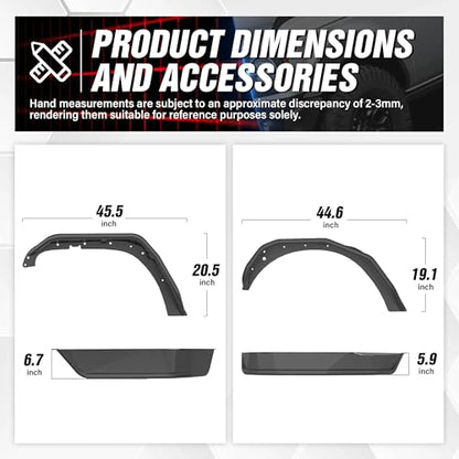Heavy Duty Steel Fender Flares for Jeep JK
