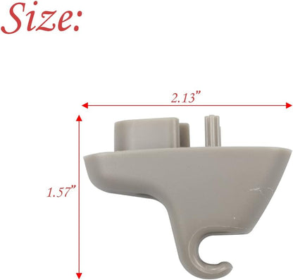 2-PCS Gray Sun Visor Clips for 2009-2021 Dodge Ram 1500/2500/3500/4500/5500 - Replaces 1HS09BD1AA