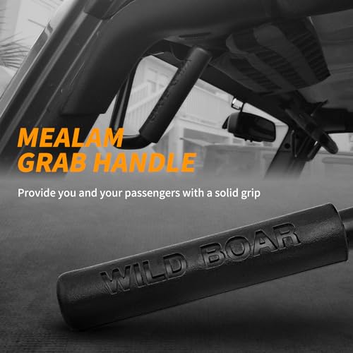 Front Grab Handle Kit  Grab Bar for 2007-2018 Jeep Wrangler JK JKU Rubicon Sport Sahara (Black)