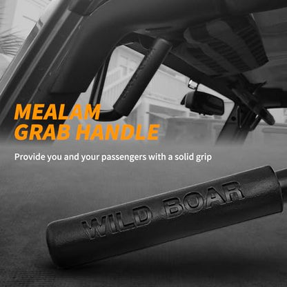 Front Grab Handle Kit  Grab Bar for 2007-2018 Jeep Wrangler JK JKU Rubicon Sport Sahara (Black)