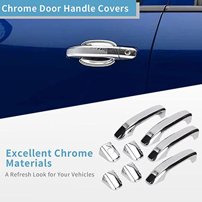 Chrome Door Handle Covers, Mirror Covers and Tailgate Cover with Camera Hole for 2014-2018 Chevy Silverado and GMC Sierra 1500 2500 3500