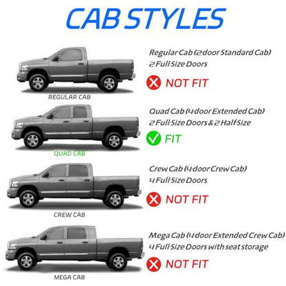 4PCS Window Rain Guards for 2019–2024 Dodge Ram 1500 Quad Cab, Smoked Vent Visors