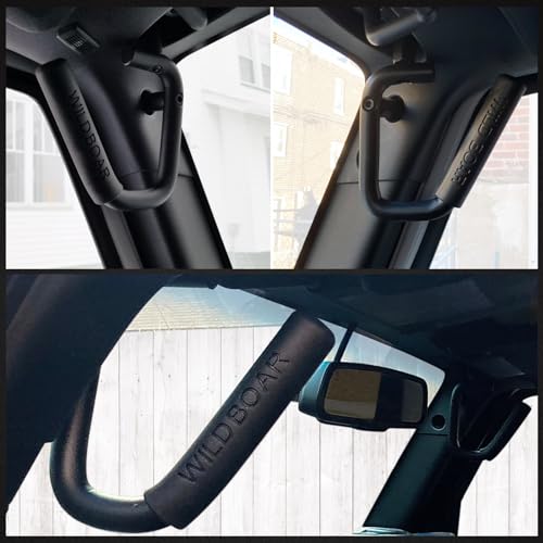 Front Grab Handle Kit  Grab Bar for 2007-2018 Jeep Wrangler JK JKU Rubicon Sport Sahara (Black)