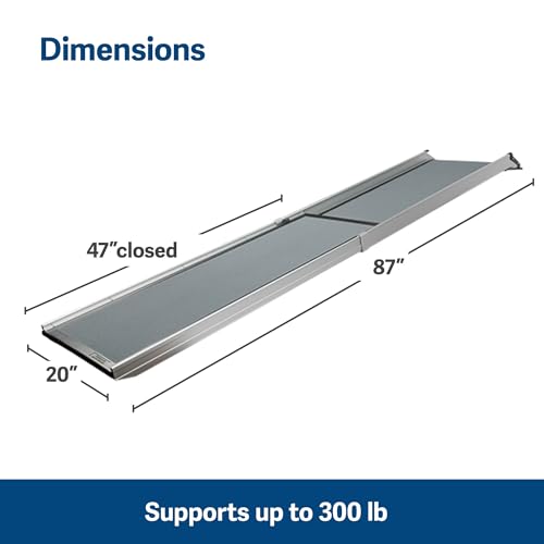 Telescoping Dog Ramp Extends from 39-71 Inches No Slip High Traction Surface Collapsible and Locking