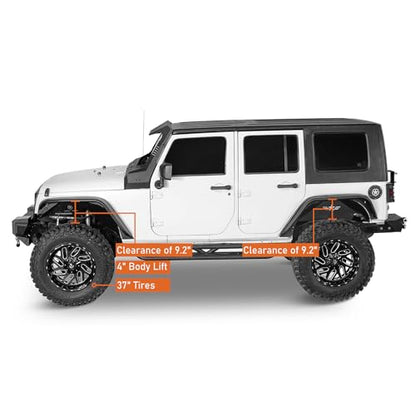 JK Flat Steel Fender Flares for Jeep Wrangler 2007-2018